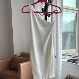 Alice + Olivia White One-Shoulder Sheath Dress